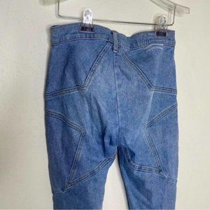 Revice Denim Star Straight Crop Jeans, Size 27, Medium Wash, Cute Star on Rear